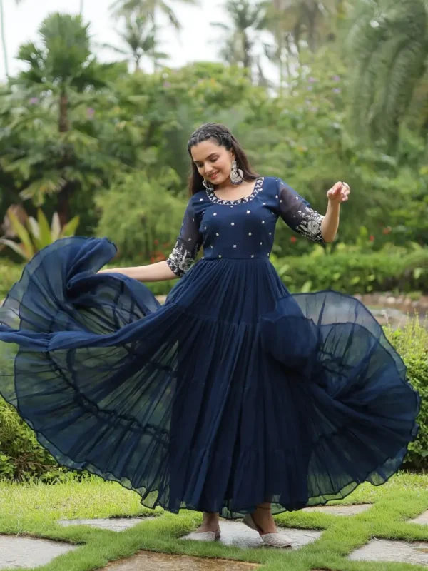 Blue color function wear Gown