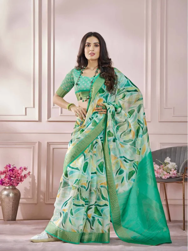 Green color Party wear designer Saree