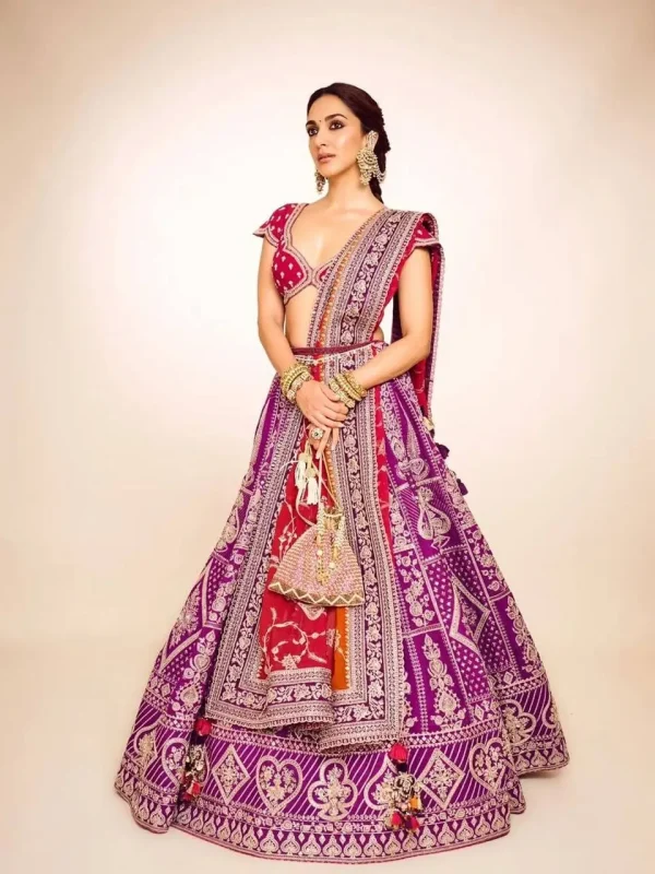 Dark Purple color traditional Embroidery lehenga choli