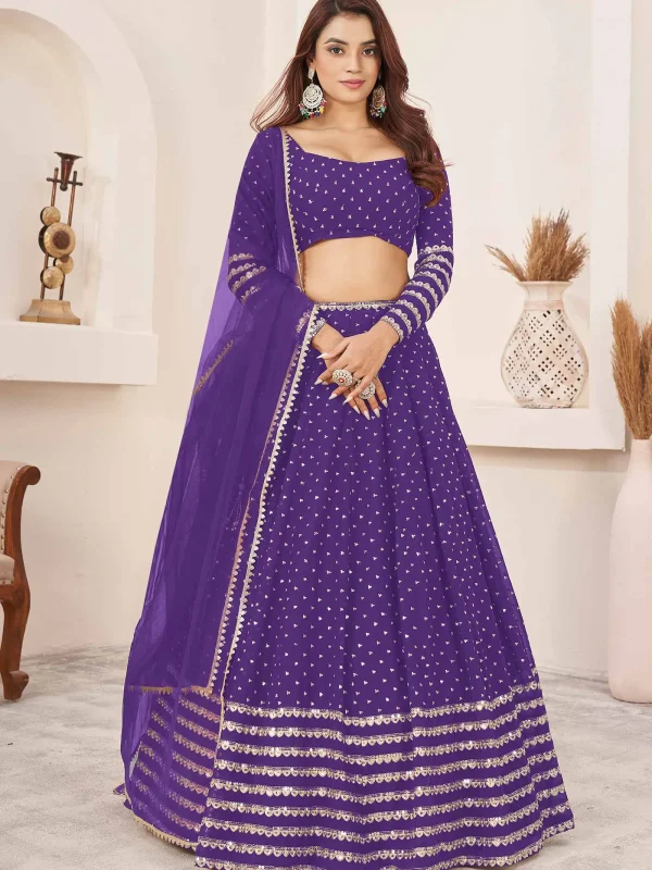 Purple color sequence lehenga choli