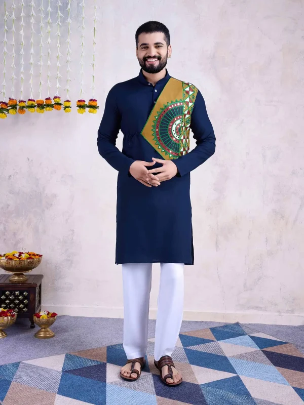 Blue color festive wear kurta set