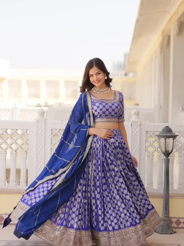 Blue color printed lehenga choli