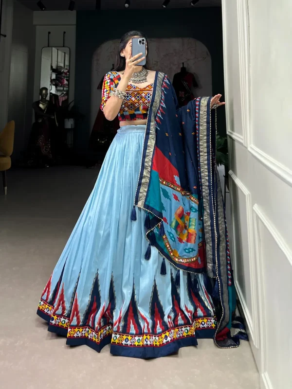 Sky Blue color lehenga choli for Navratri