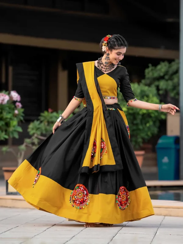 Black & yellow Color lehenga choli for Navratri