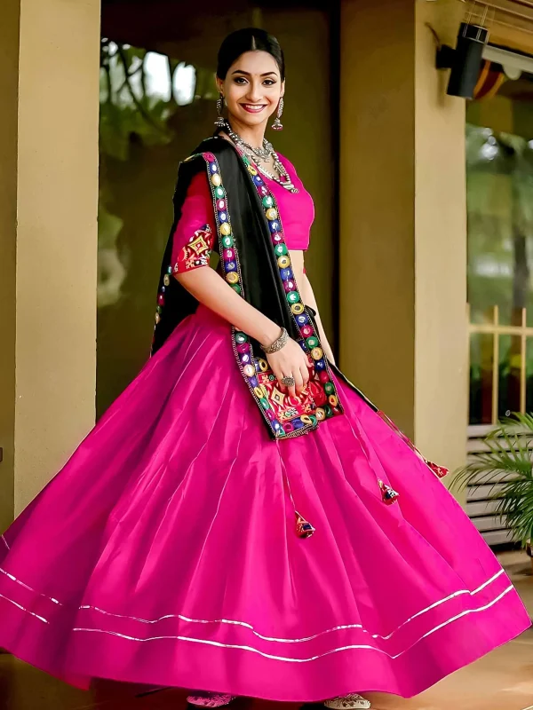 Pink color lehenga choli for navratri