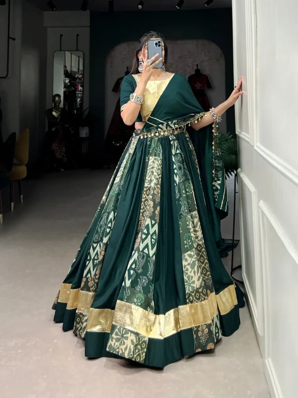 Green color lehenga choli For Navratri