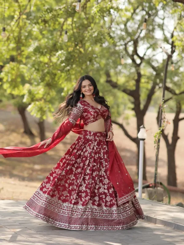 Maroon color lehenga choli for Wedding