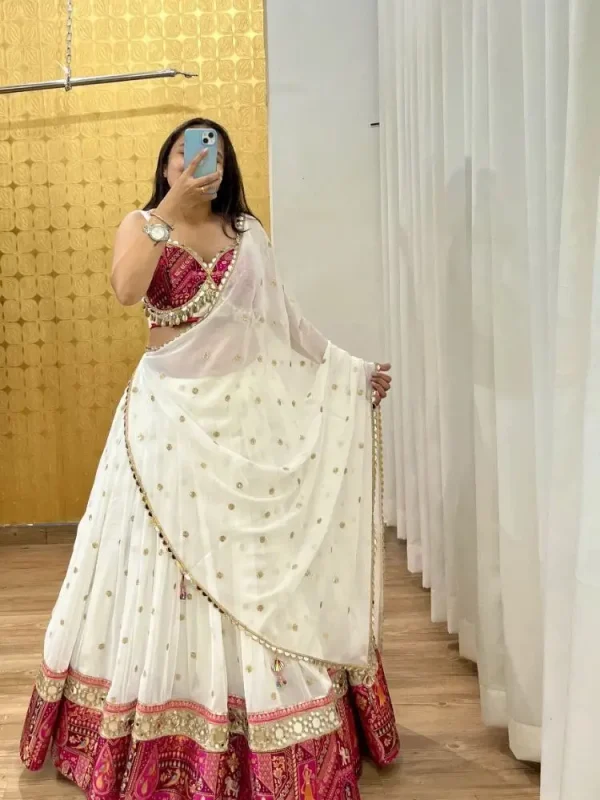 White color Navratri lehenga choli