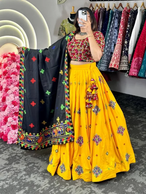 yellow color lehenga choli for Navratri