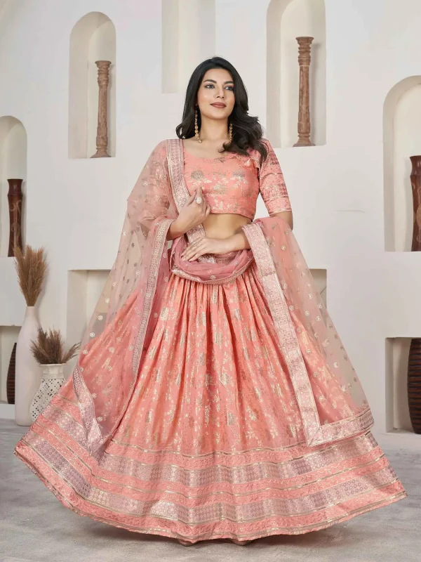 Peach color lehenga choli