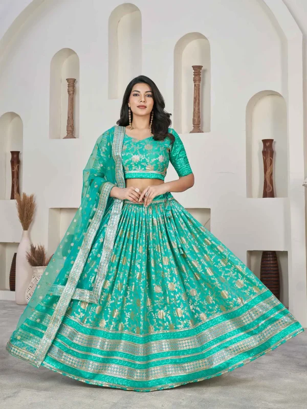 Cyan Green lehenga choli