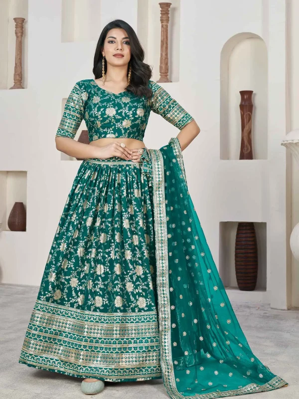 Rama green color lehenga choli