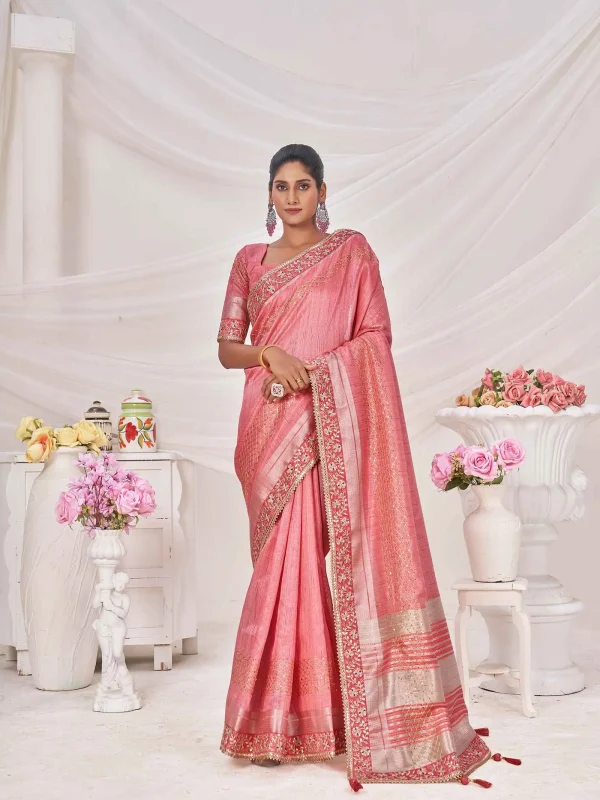 Pink color saree