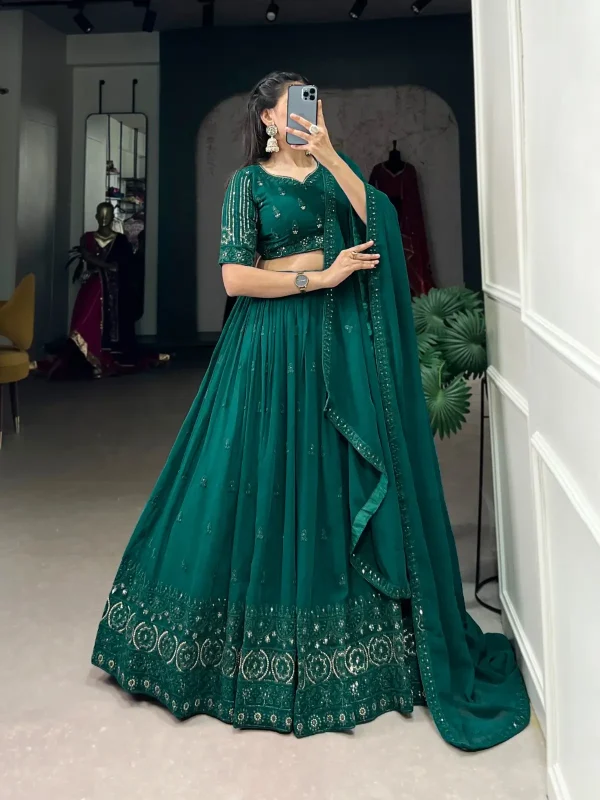 Green color wedding lehenga choli