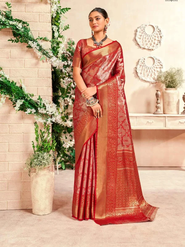 Maroon color designer saree