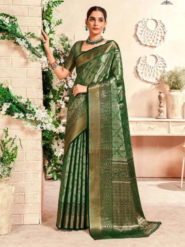 Green color silk saree