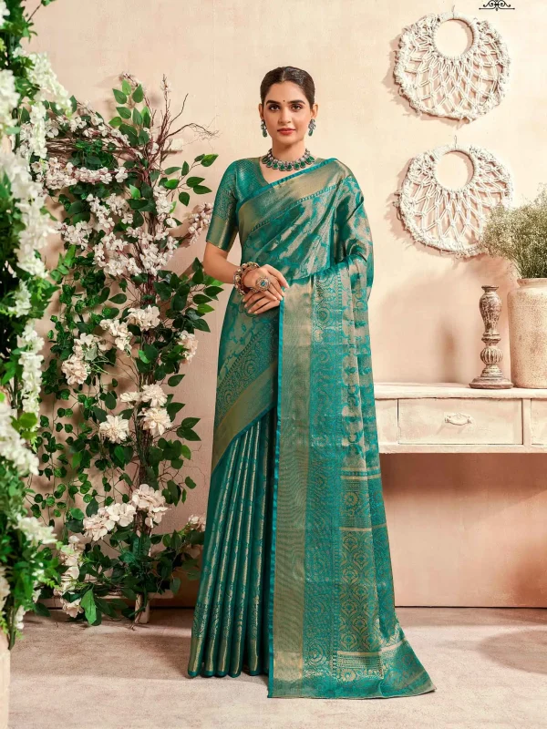 Dark Green silk saree