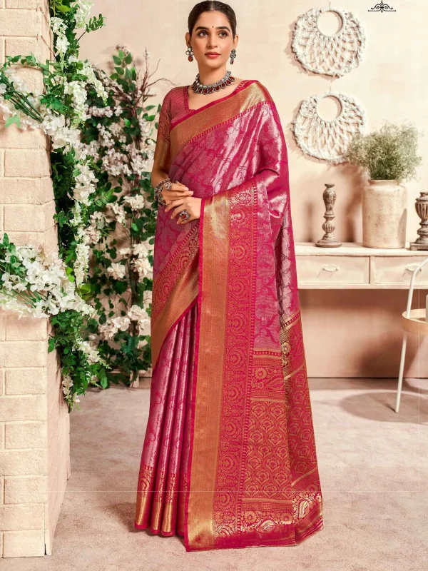 Pink Silk saree