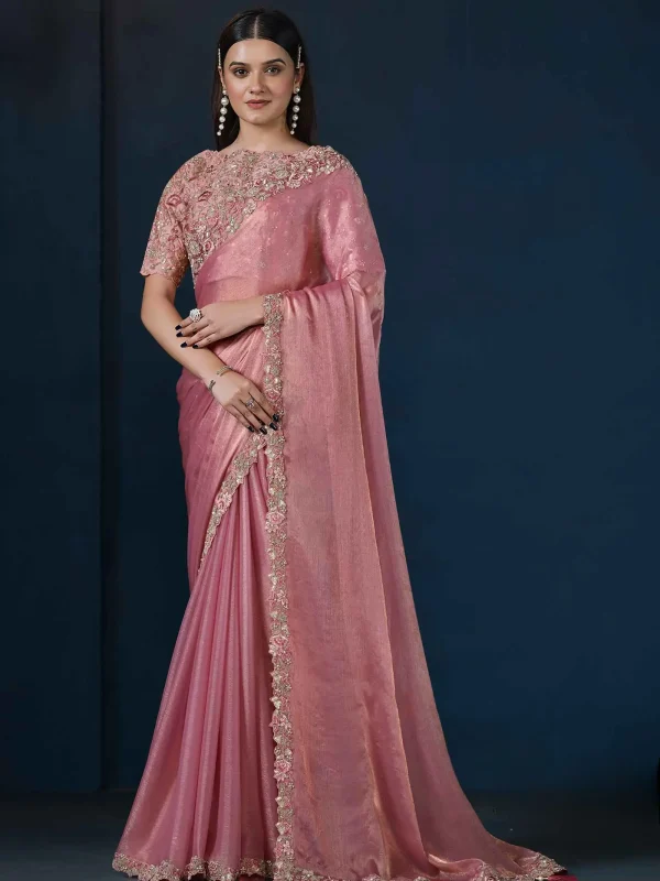 Dusty pink saree