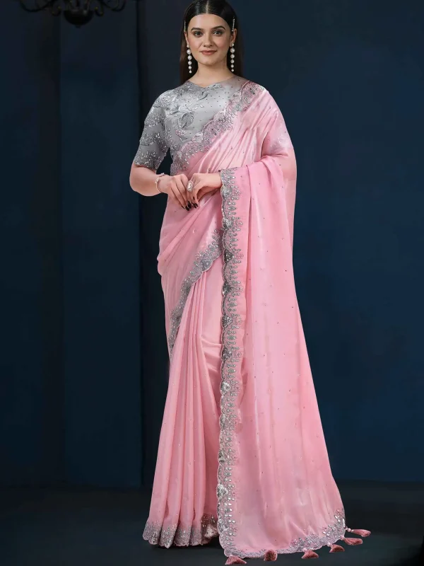 Pink saree