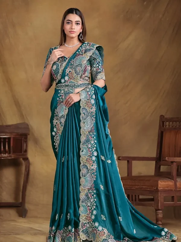 Sherpha Blue saree