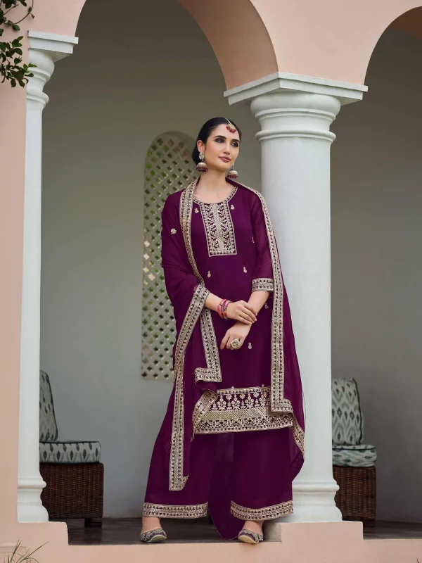 Wine color salwar suit