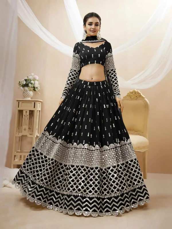 Black embroidered lehenga choli