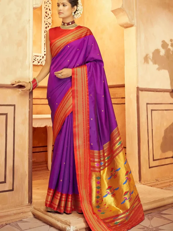 ROyal purple silk saree