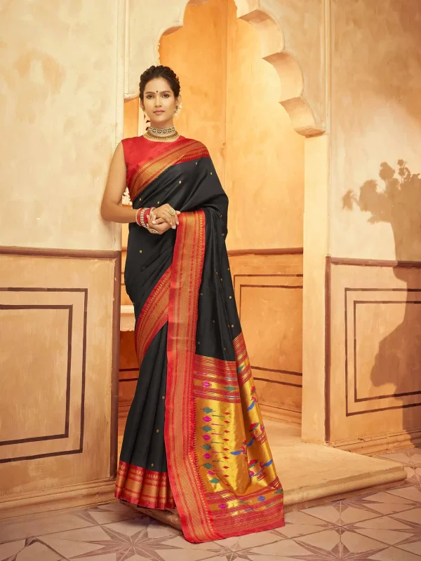 Black soft silk saree