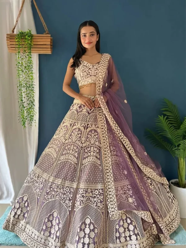 White embroidered lehenga choli