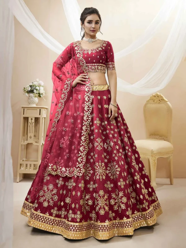 red sequence lehenga choli