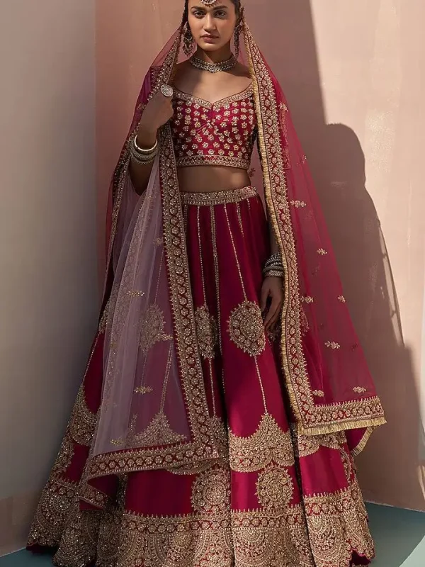 Red bridal wear lehenga choli