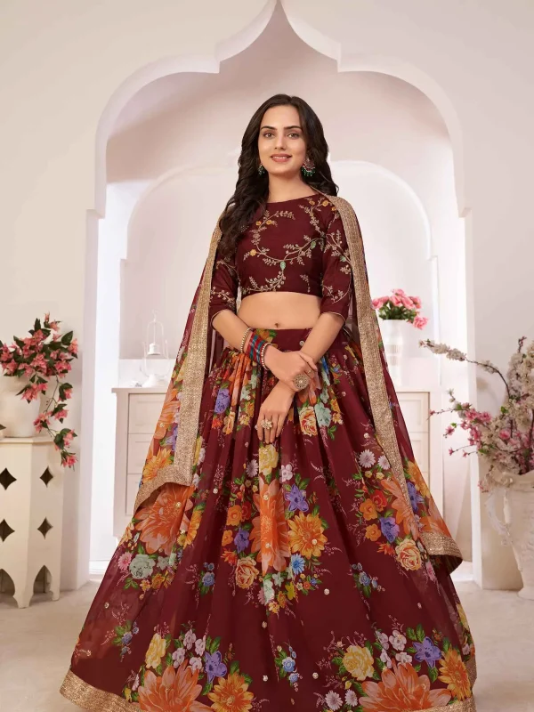 Brown color lehenga choli