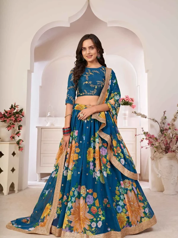 blue lehenga choli