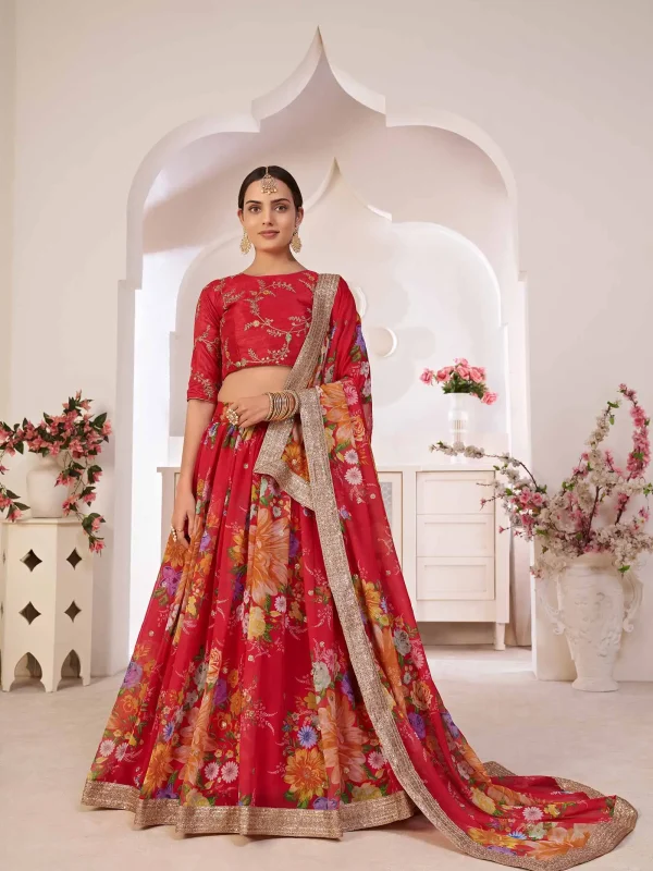 red color lehenga choli