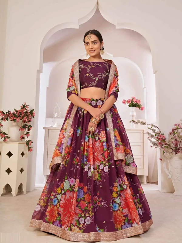 wine berry lehenga choli