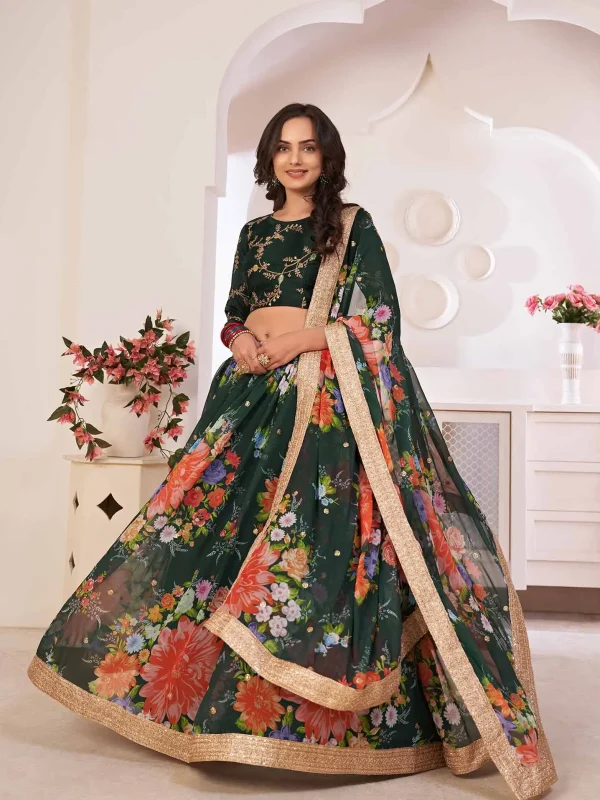 green lehenga choli