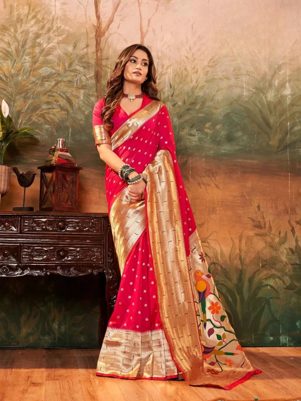 Red designer saree