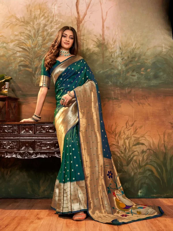 Green color designer saree