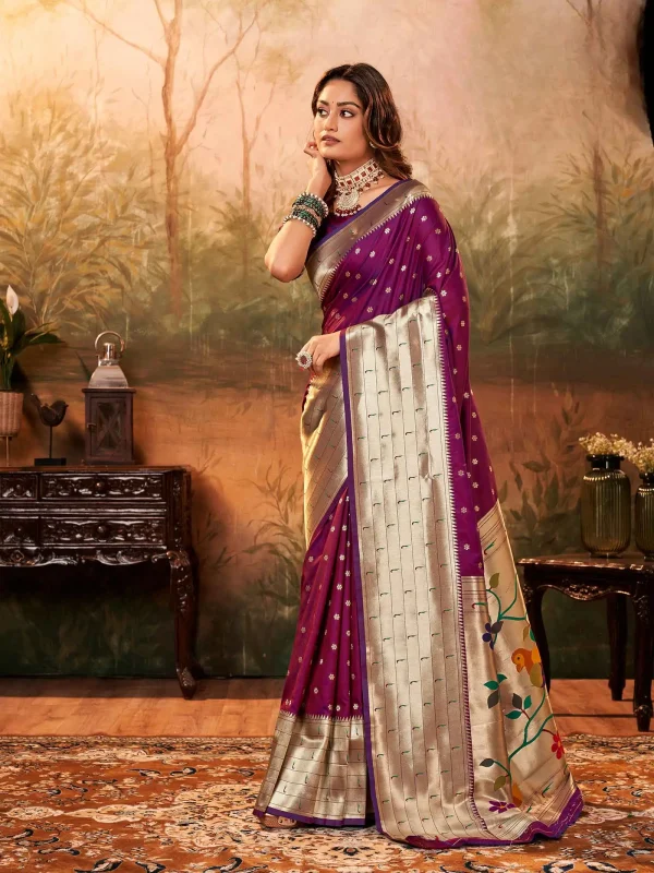 Maroon color printed saree