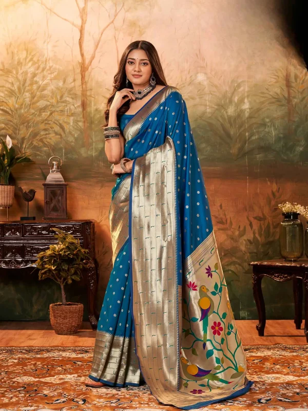 Blue designer saree