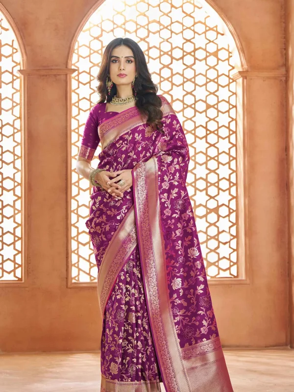 Pink color Designer saree