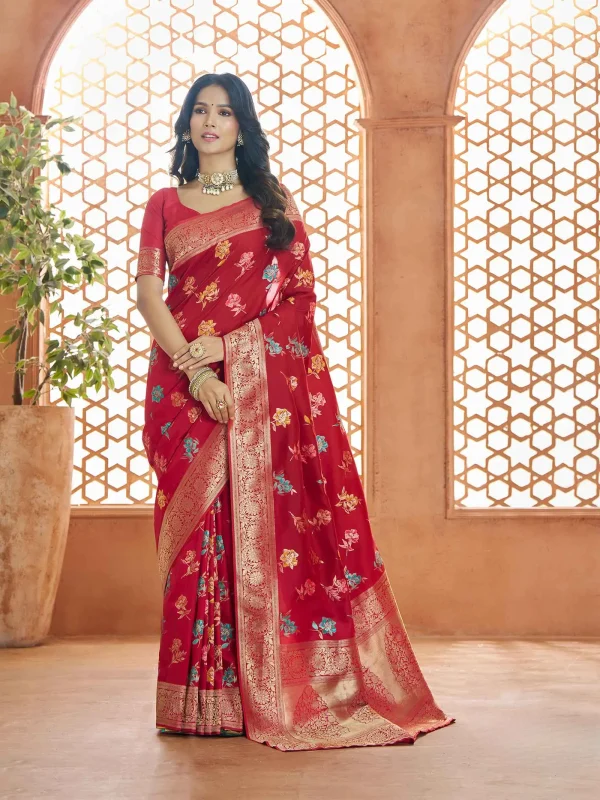 Red color designer Saree