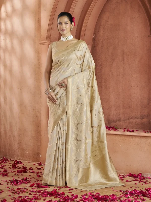 Gold silk saree