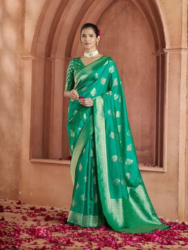 green color silk saree