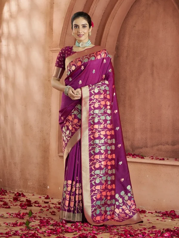 Maroon color designer saree