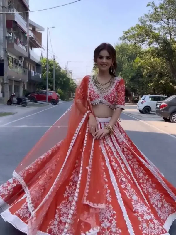 Red color wedding wear lehenga choli