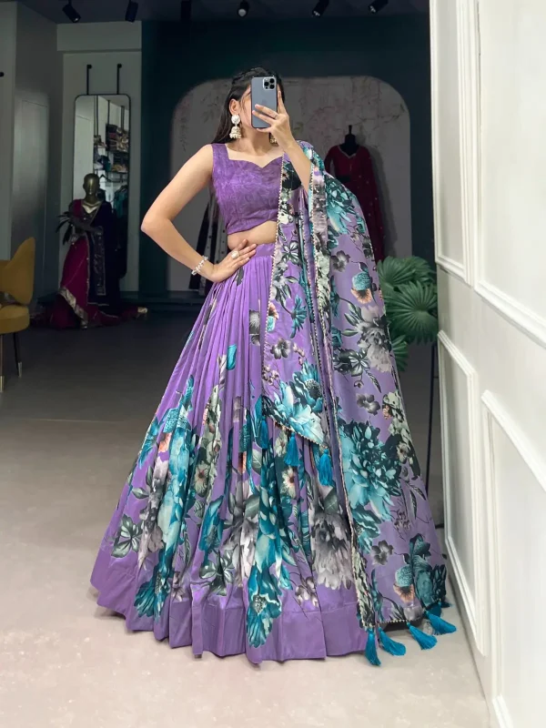 Purple color printed lehenga choli