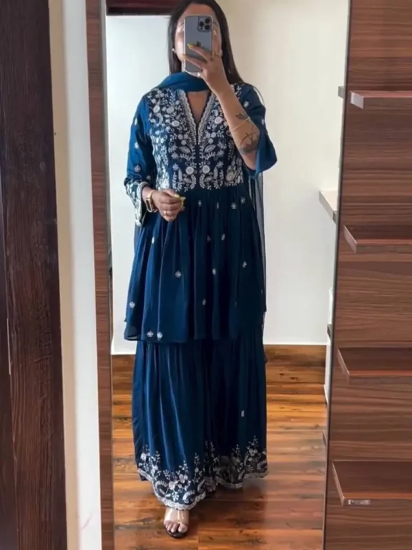 Blue plazza Suit with duppata