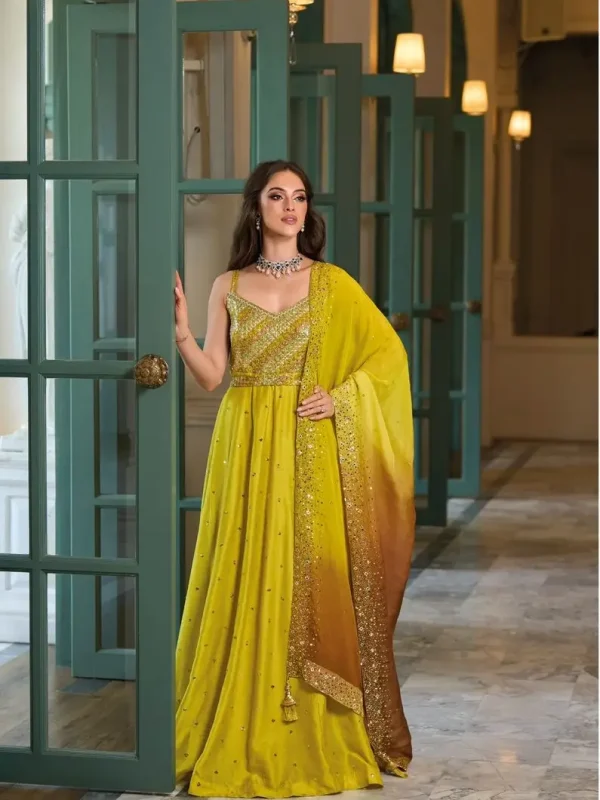 Yellow fancy gown